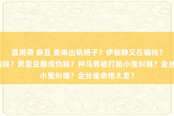 夏雨荷 麻豆 麦琳出轨杨子？伊能静又在骗钱？彭于晏重回内娱？男爱豆酿成伪娘？种马男被打胎小鬼纠缠？金丝雀命格太差？