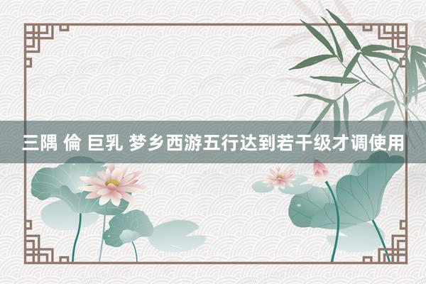 三隅 倫 巨乳 梦乡西游五行达到若干级才调使用