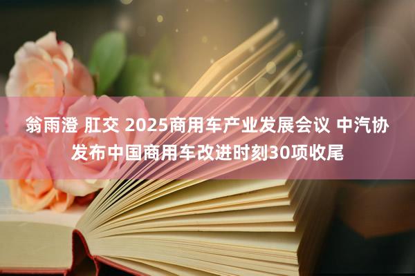 翁雨澄 肛交 2025商用车产业发展会议 中汽协发布中国商用车改进时刻30项收尾