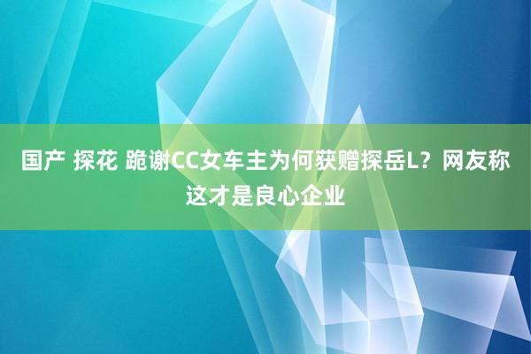 国产 探花 跪谢CC女车主为何获赠探岳L？网友称这才是良心企业