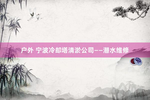 户外 宁波冷却塔清淤公司——潜水维修
